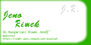 jeno rimek business card